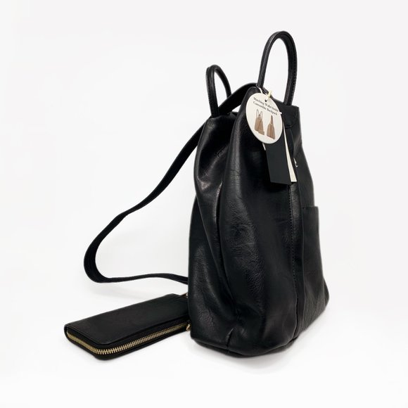 Le Miel | Faux Leather Convertible Backpack + Wallet | NWT main image 10